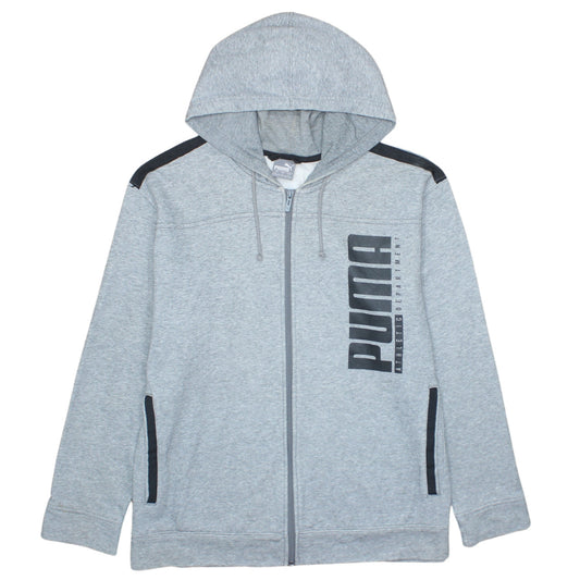 Puma Mens Grey Full Zip Hoodie Sweatshirt Size L Sportswear