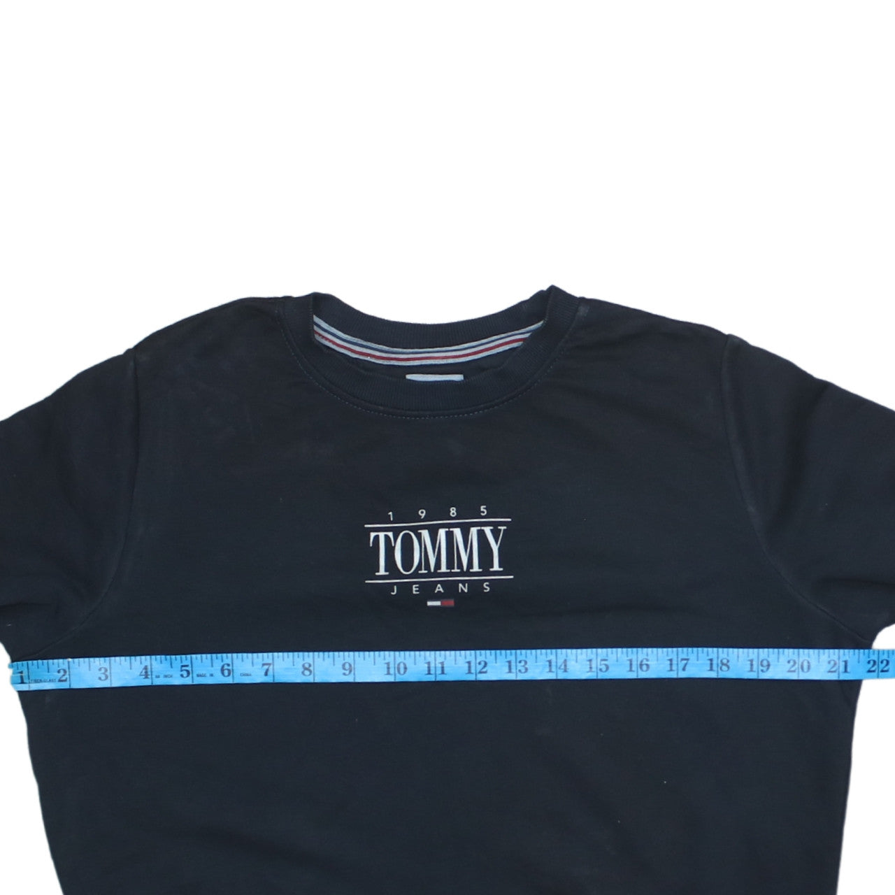 Tommy Jeans Women’s Black Pullover Sweatshirt Size S Crew Neck Logo