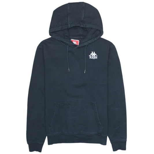 Kappa Men’s Black Pullover Hoodie Small Logo Graphic Sportswear