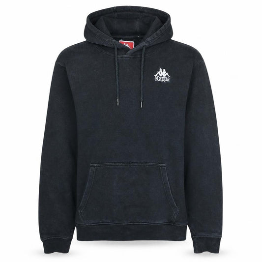 Mens UK S Regular Kappa Black Pullover Hoodie