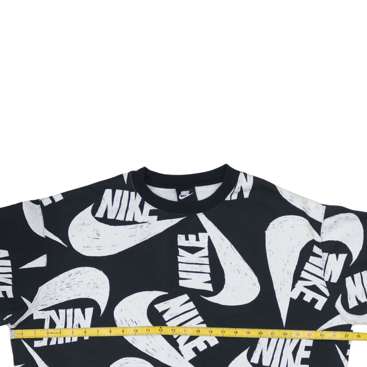 Nike Womens Black White Logo Sweatshirt 2XL Cotton Blend
