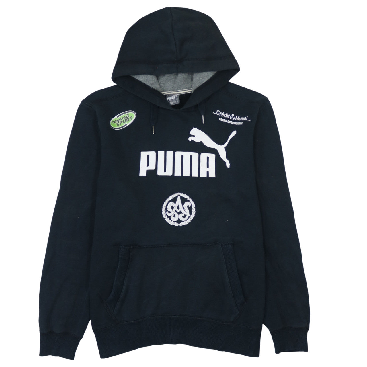 Puma Men's Black Pullover Hoodie M Logo Graphic Sportswear