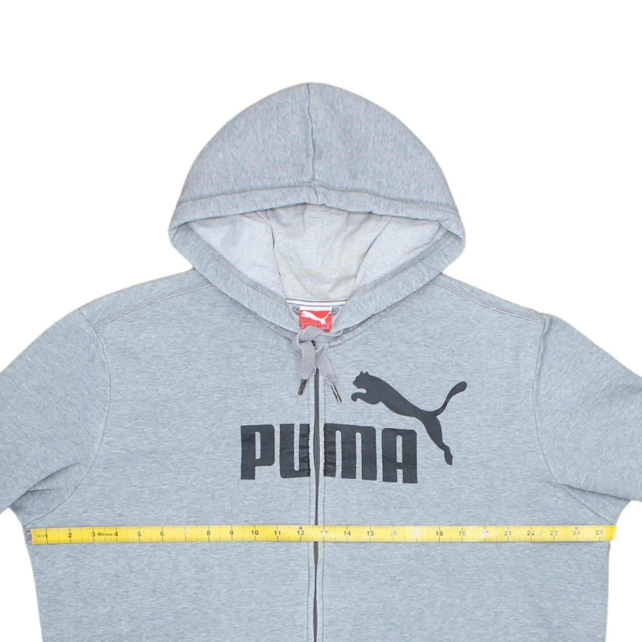 Puma Mens Grey XL Full Zip Hoodie Sports Logo Sweatshirt