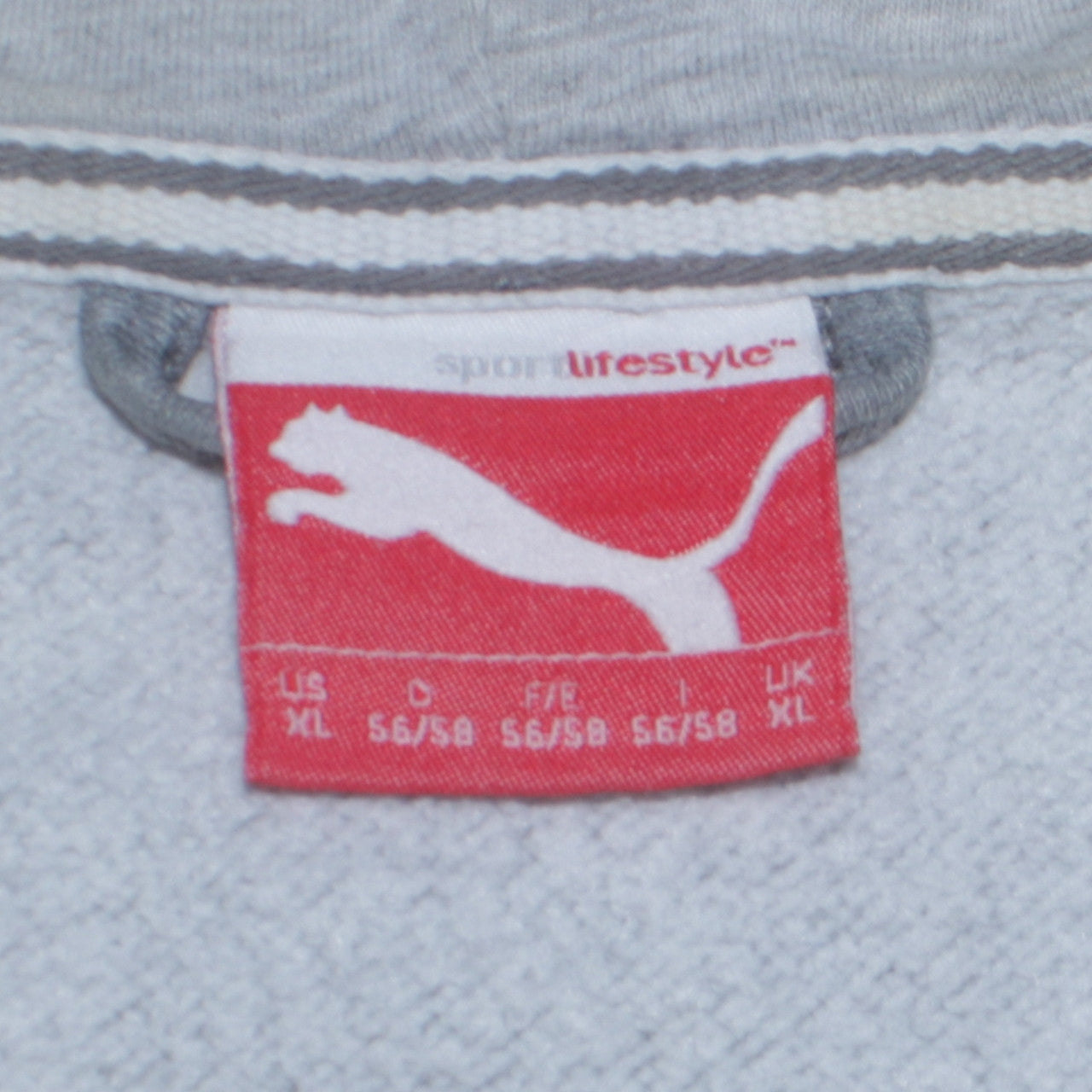 Puma Mens Grey XL Full Zip Hoodie Sports Logo Sweatshirt