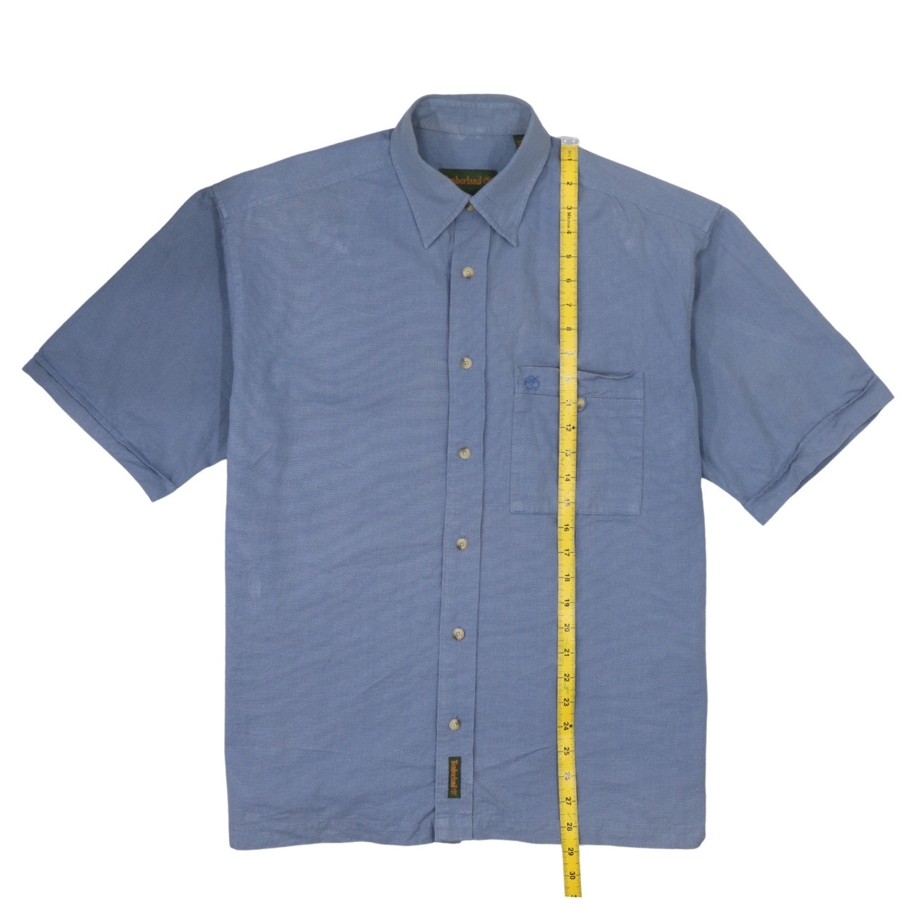 Timberland Men’s Blue Short Sleeve Cotton Button-Up Shirt M
