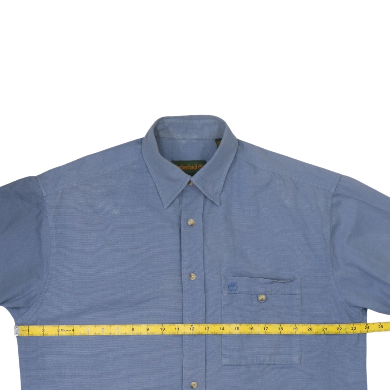 Timberland Men’s Blue Short Sleeve Cotton Button-Up Shirt M