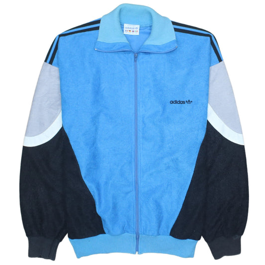 Adidas Mens Blue Full Zip Sweatshirt Jacket Size M Retro 80s Sportswear