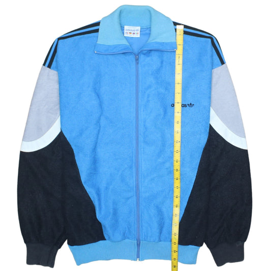 Adidas Mens Blue Full Zip Sweatshirt Jacket Size M Retro 80s Sportswear