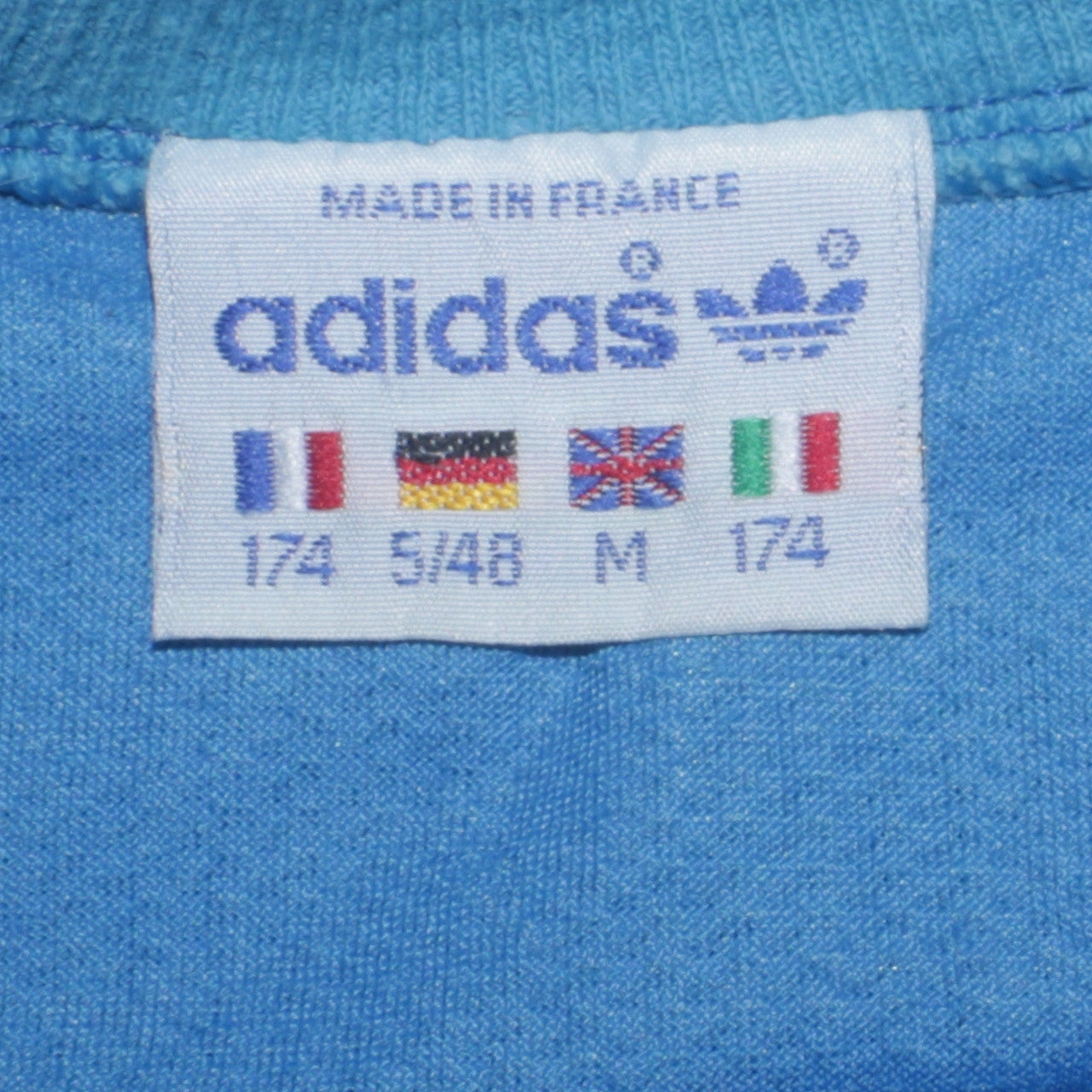 Adidas Mens Blue Full Zip Sweatshirt Jacket Size M Retro 80s Sportswear