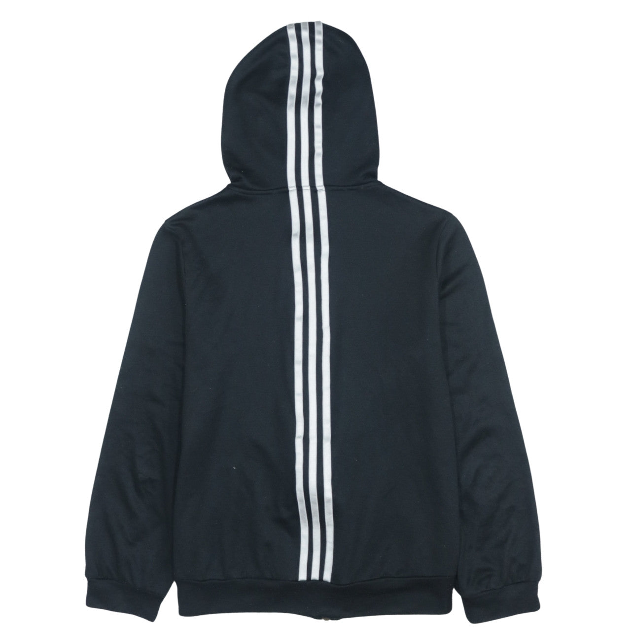 Adidas Women's Black Full Zip Hoodie Size 12 Sports Logo Cotton