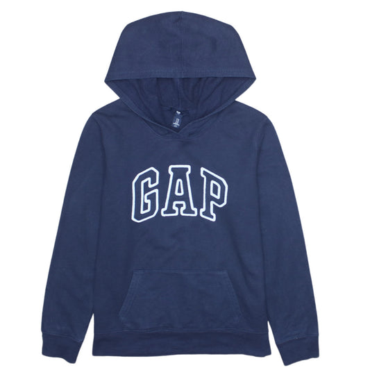 GAP Boys Blue Pullover Hoodie M Cotton Polyester Logo Sweatshirt