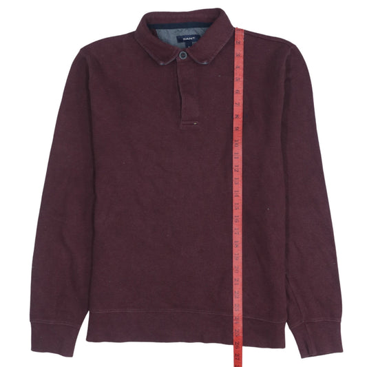 Gant Men’s Brown Long Sleeve Cotton Polo Shirt Size M