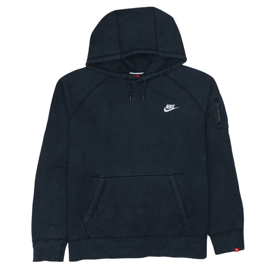 Nike Mens Black Pullover Hoodie L Logo Pocket Fleece Hooded Sweatshirt