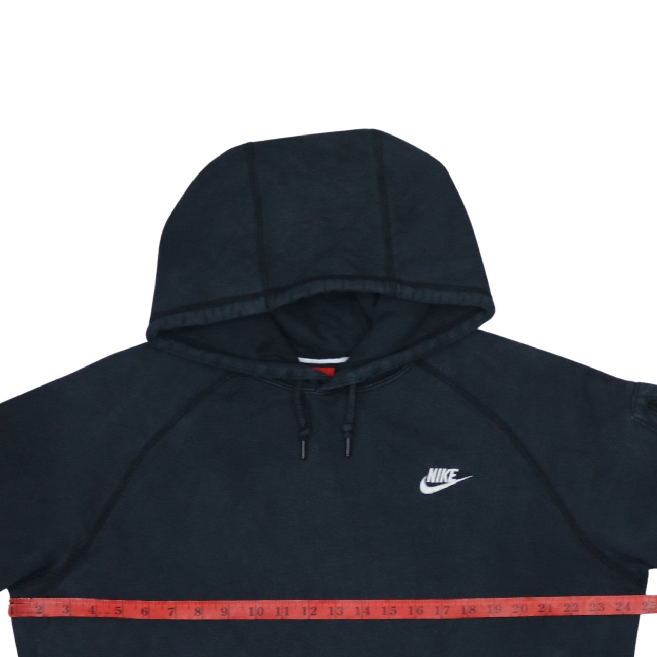 Nike Mens Black Pullover Hoodie L Logo Pocket Fleece Hooded Sweatshirt