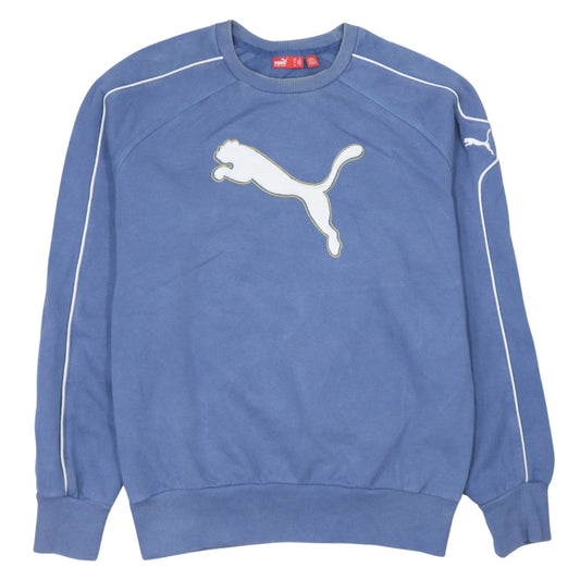 Puma Men’s Blue Logo Pullover Sweatshirt Medium Regular Fit