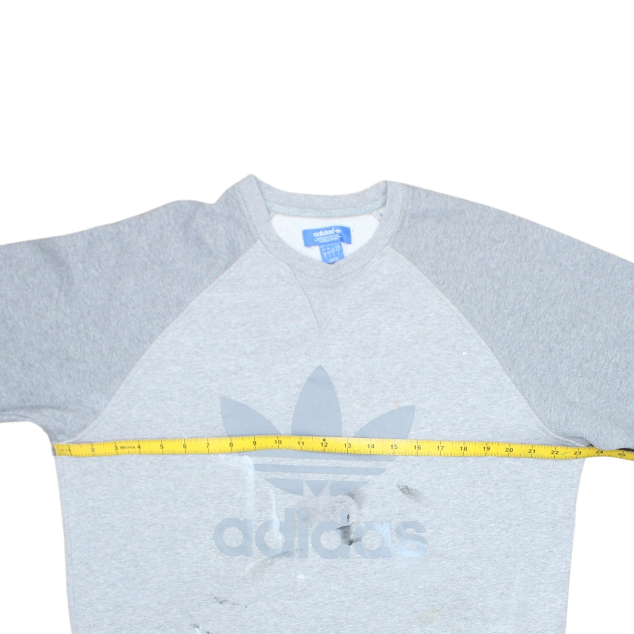 Adidas Men’s Grey Logo Sweatshirt L Pullover Crew Neck Sportswear