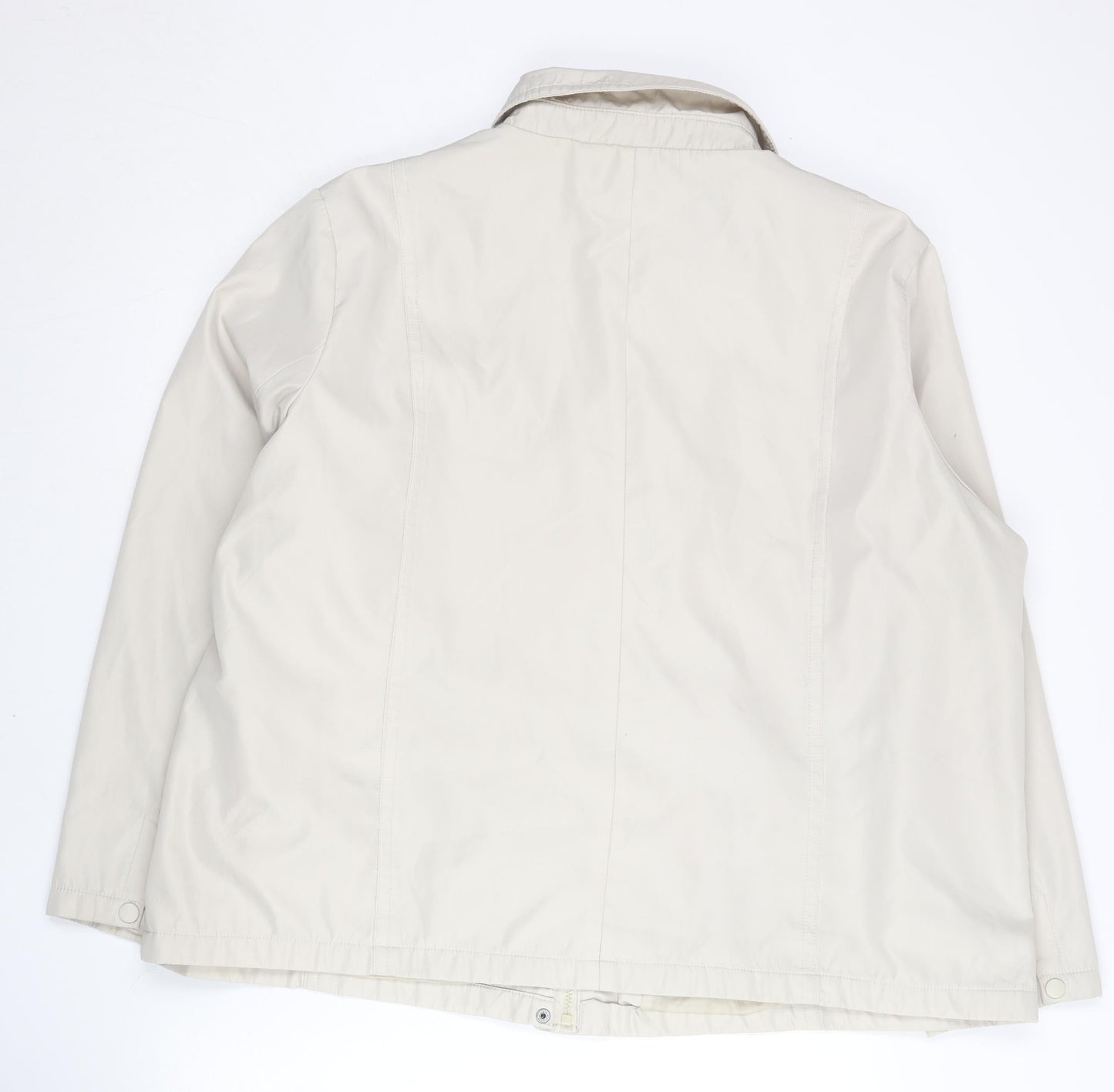 BM Womens Beige XL Basic Jacket Polyester Mid-Length Casual