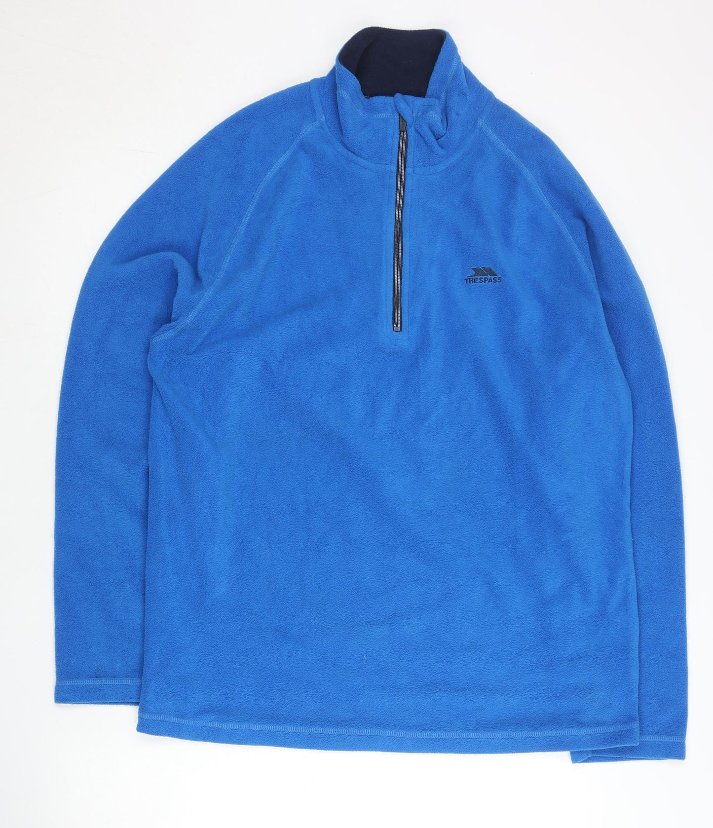 Trespass Men’s Blue Fleece Pullover Sweatshirt L 1/2 Zip Mock Neck