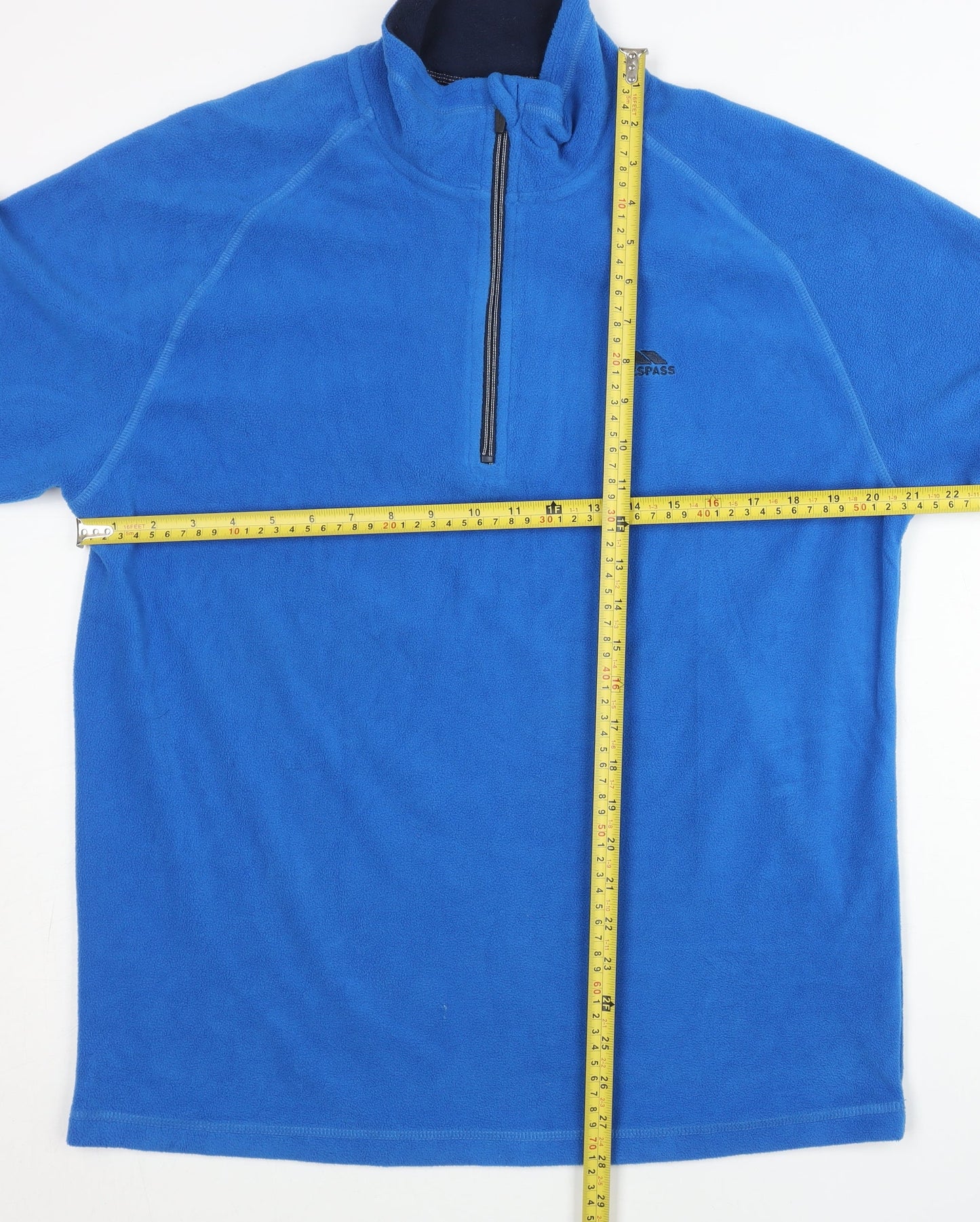 Trespass Men’s Blue Fleece Pullover Sweatshirt L 1/2 Zip Mock Neck