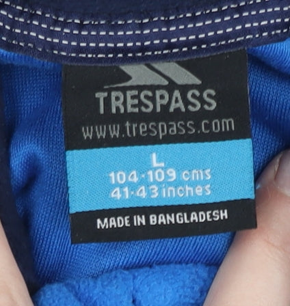 Trespass Men’s Blue Fleece Pullover Sweatshirt L 1/2 Zip Mock Neck