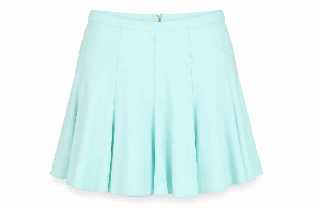Closet Women’s Green Skater Skirt Size 14 Knee Length Zip