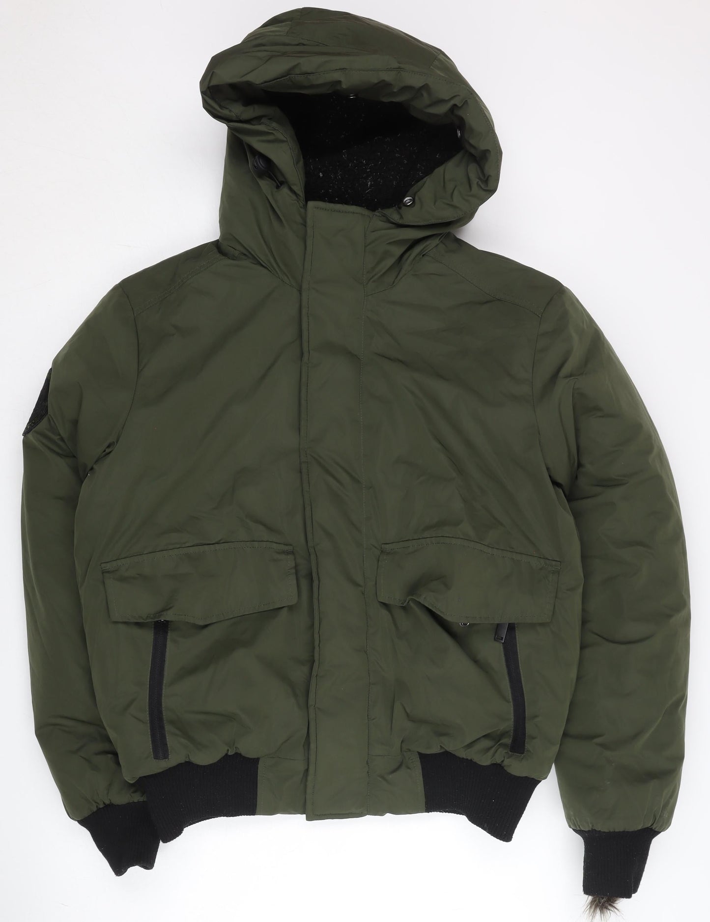 Superdry Men Green M Everest Puffer Jacket Hooded Winter Coat