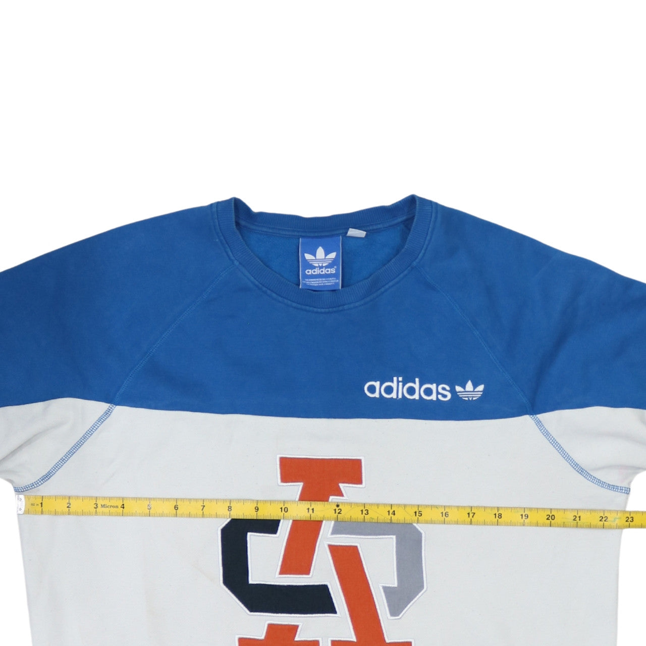 Adidas Men’s Blue White Sweatshirt Pullover M Logo Graphic Sports