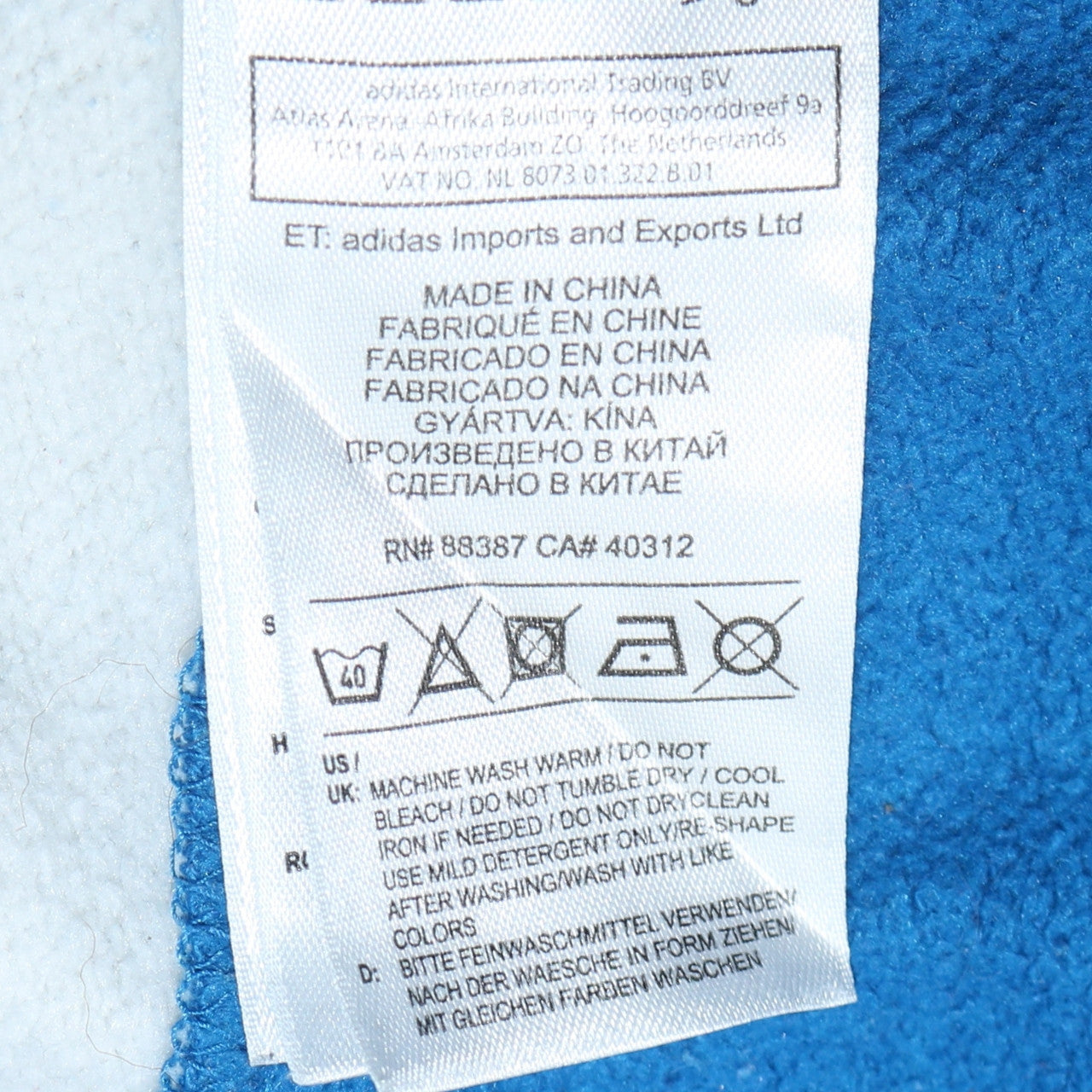 Adidas Men’s Blue White Sweatshirt Pullover M Logo Graphic Sports