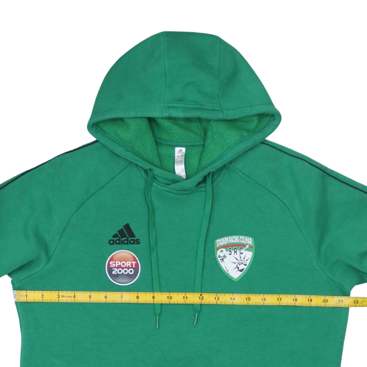 Adidas Men’s Green Pullover Hoodie L Sports Logo Fleece Football Rugby