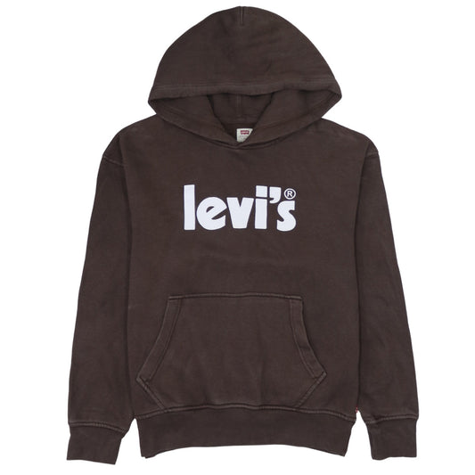 Levi's Men's Brown XS Relaxed Pullover Hoodie Logo Graphic