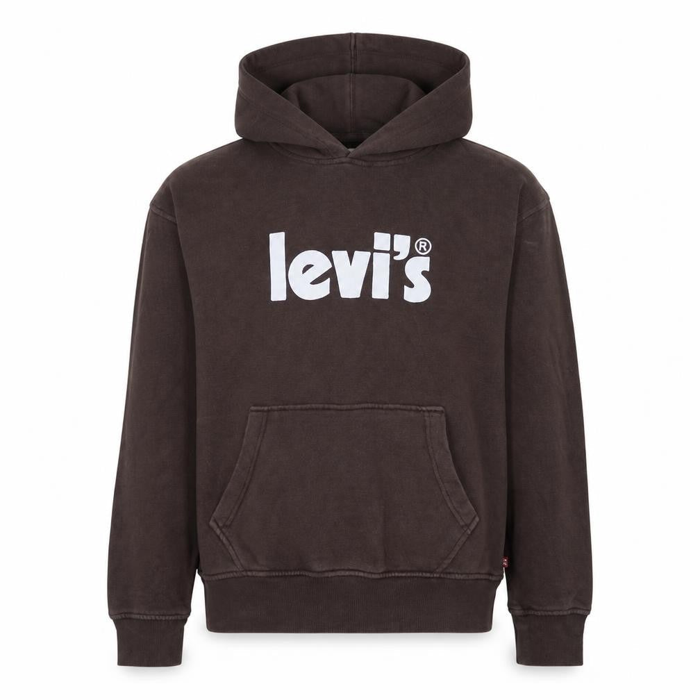Mens UK XS Relaxed Levi's Brown Pullover Hoodie
