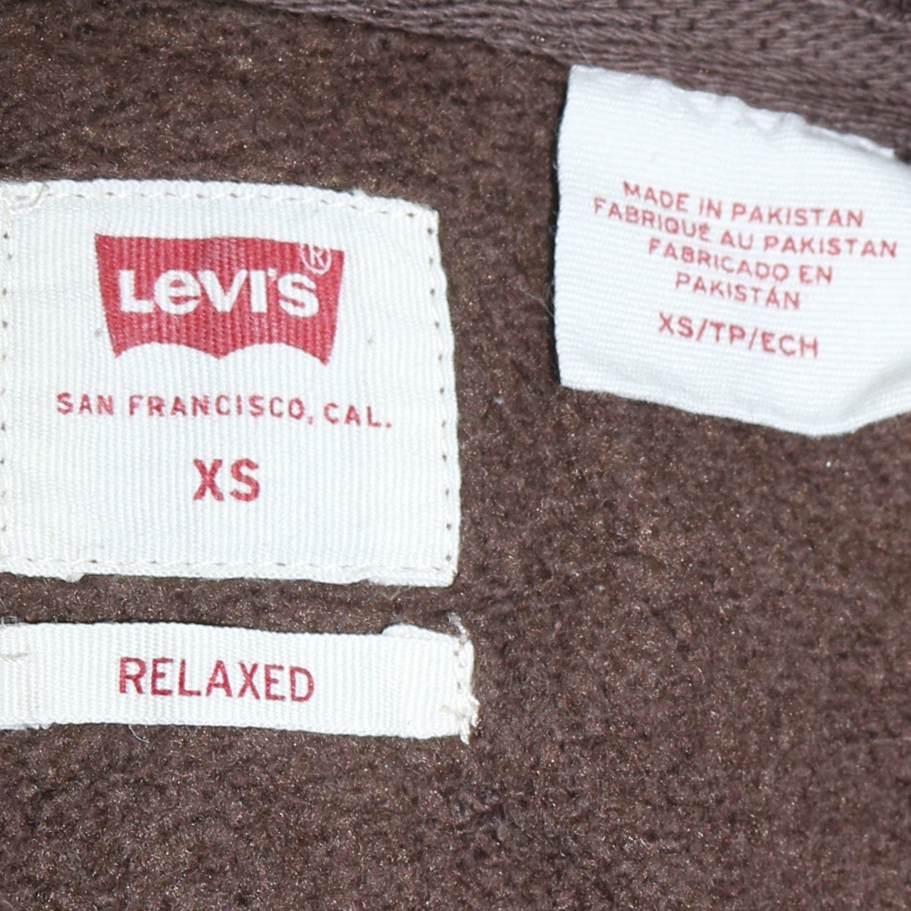 Levi's Men's Brown XS Relaxed Pullover Hoodie Logo Graphic