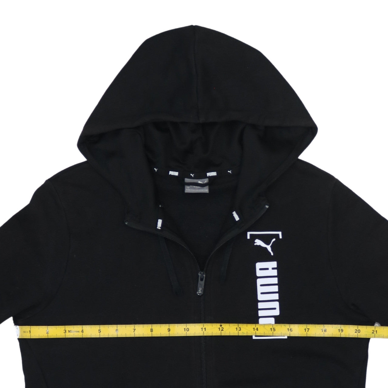 Puma Mens Black Small Full Zip Hoodie Sweatshirt with Logo