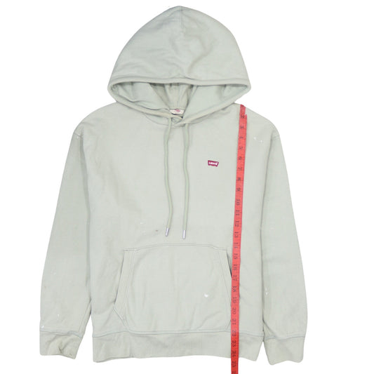 Levi's Men's Green Pullover Hoodie Size M Logo Front Kangaroo Pocket