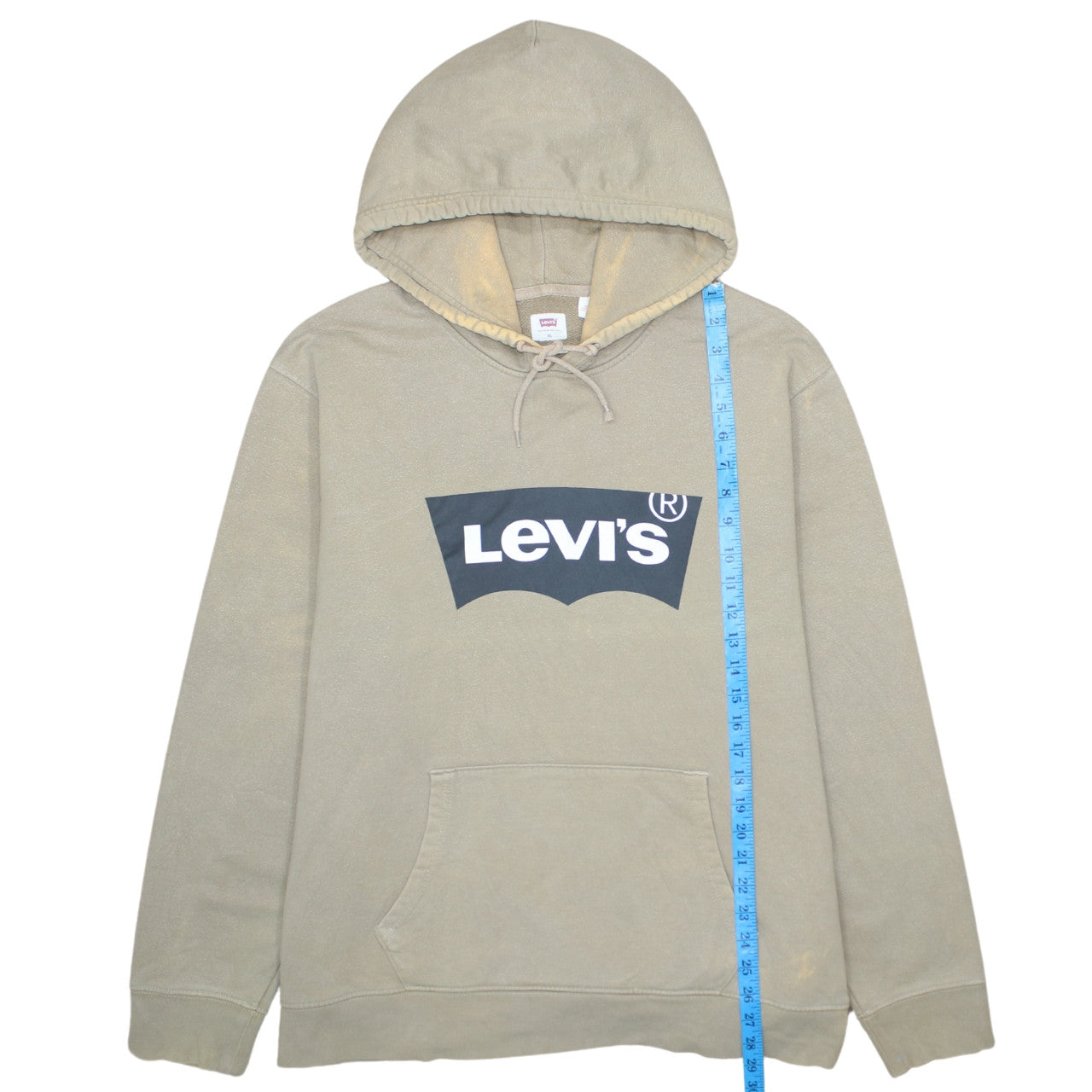 Levi's Men's Beige XL Pullover Hoodie Logo Graphic Long Sleeve