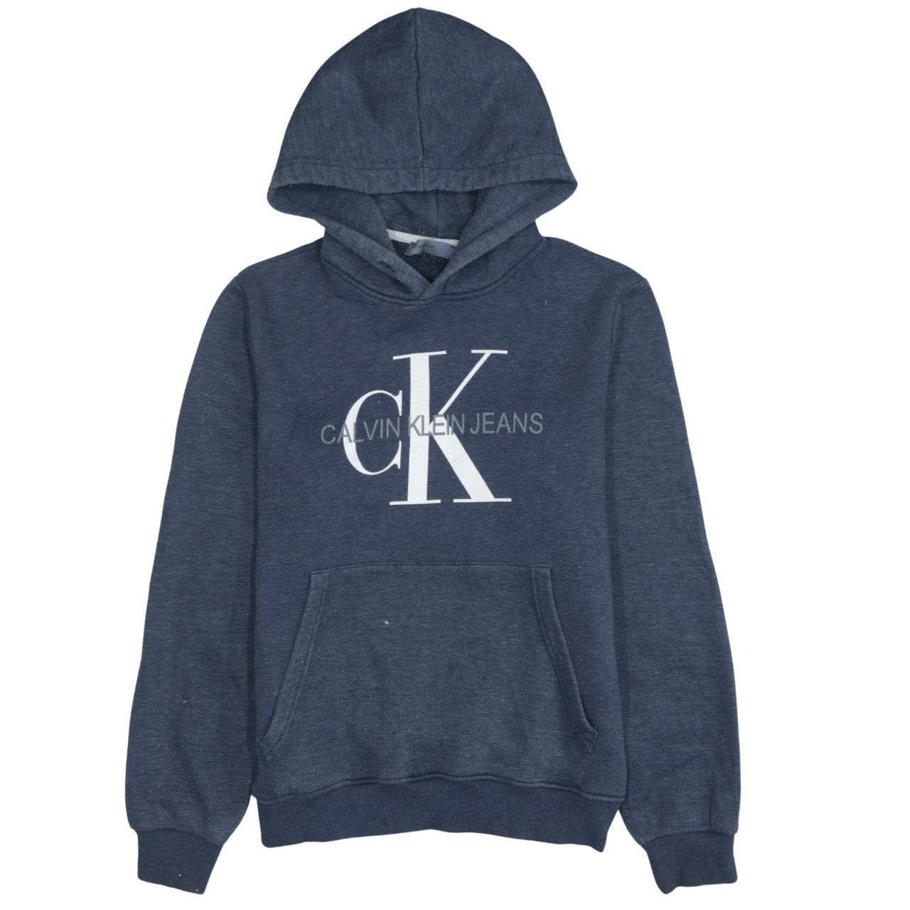 Calvin Klein Jeans Men’s Blue Logo Pullover Hoodie Size L