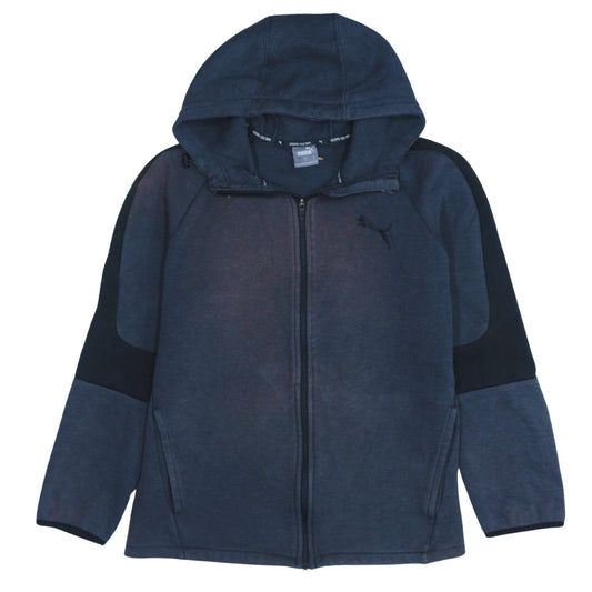 Puma Men’s Blue Full Zip Hoodie Size L Sports Fleece Jacket