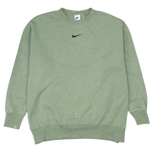 Nike Men’s Green Logo Pullover Sweatshirt Size L Crew Neck Regular Fit