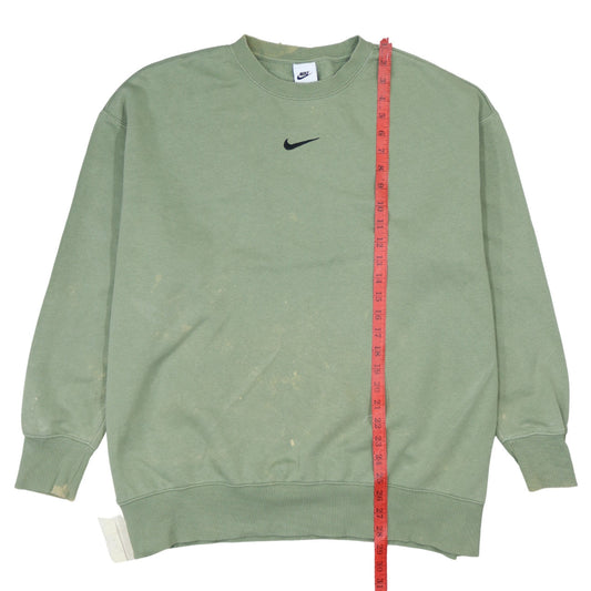 Nike Men’s Green Logo Pullover Sweatshirt Size L Crew Neck Regular Fit