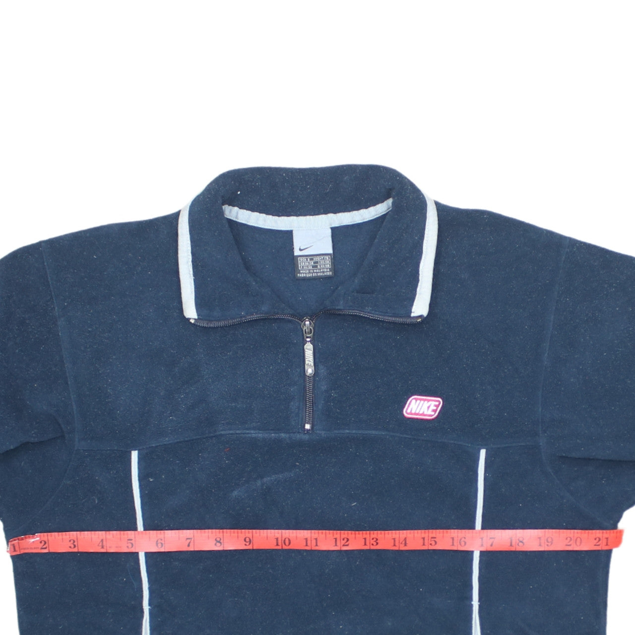 Nike Mens Blue Small Fleece 1/4 Zip Sweatshirt Pullover Logo