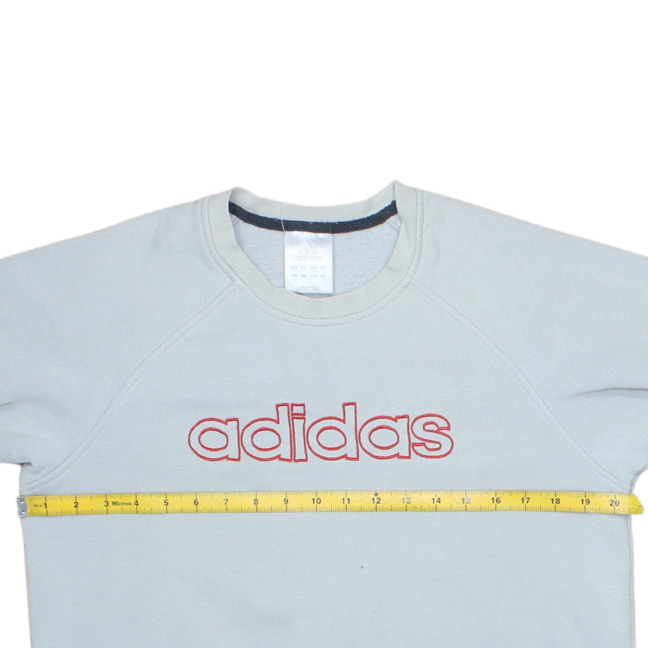 Adidas Men’s Grey Logo Pullover Sweatshirt Size L Long Sleeve