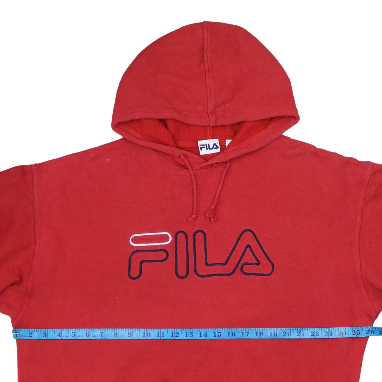 Fila Men’s Red Pullover Hoodie Size L Logo Graphic Hooded Sweatshirt