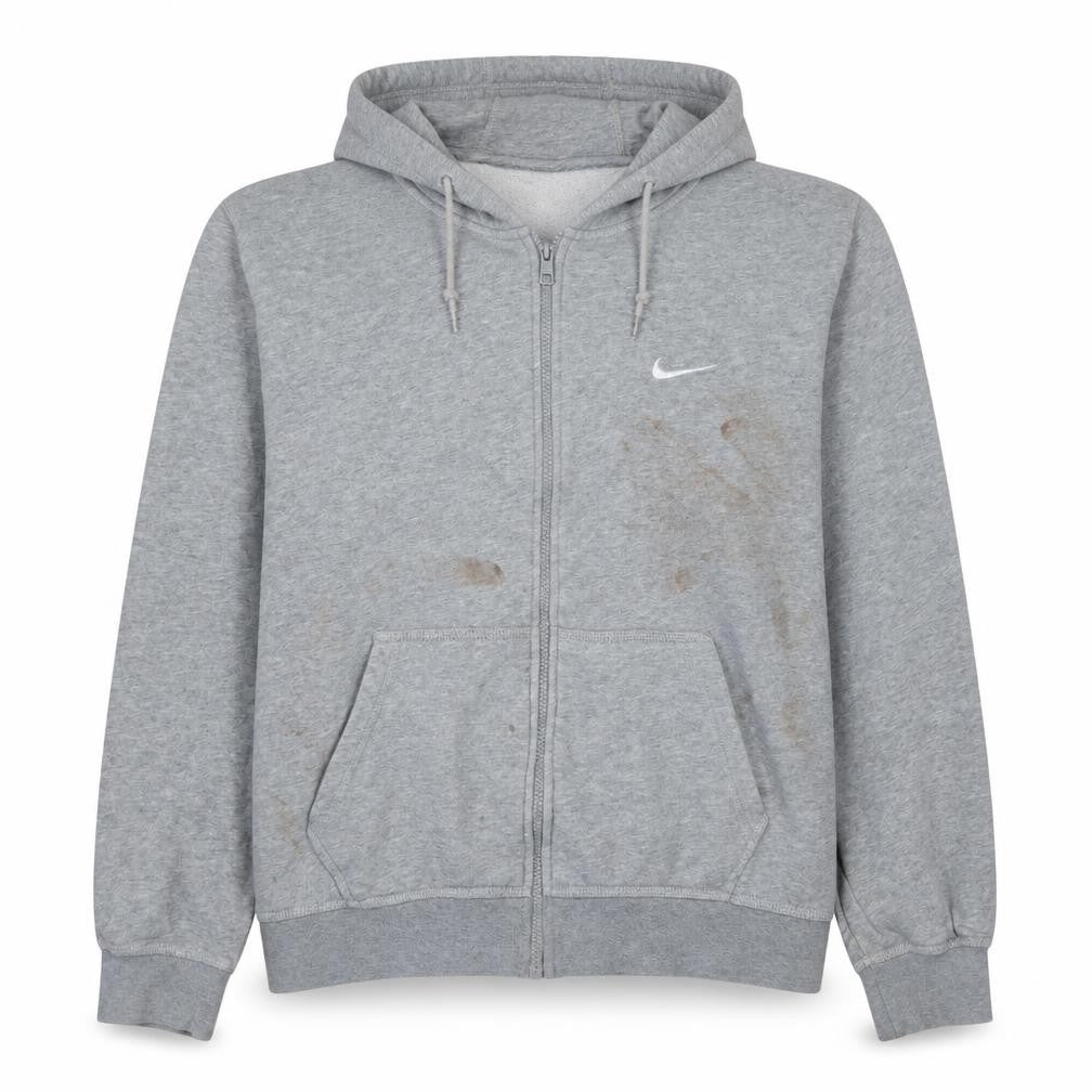 Mens UK 2XL Regular Nike Grey Full Zip Hoodie