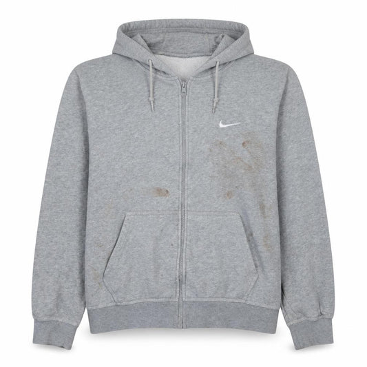 Mens UK 2XL Regular Nike Grey Full Zip Hoodie