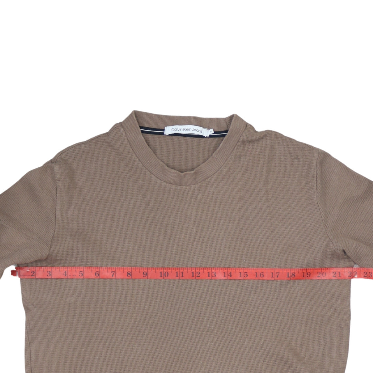 Calvin Klein Jeans Men’s Beige XL Pullover Sweatshirt Logo Crew Neck