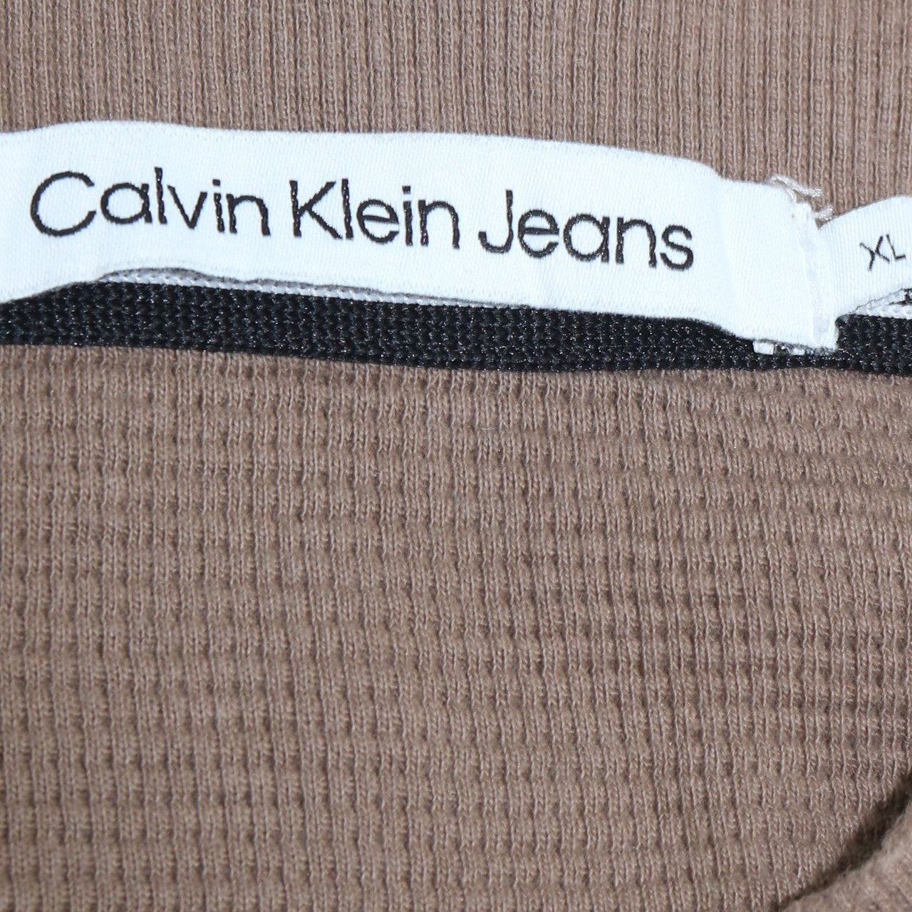 Calvin Klein Jeans Men’s Beige XL Pullover Sweatshirt Logo Crew Neck