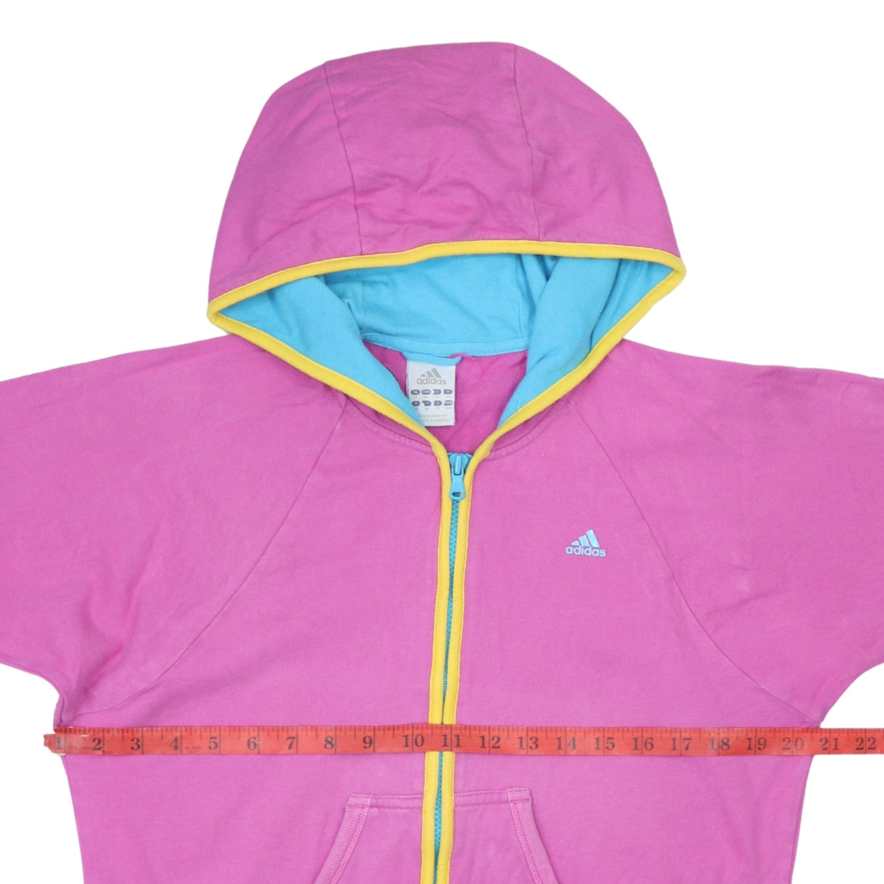 Adidas Womens Pink Full Zip Hoodie Size 14 UK Hooded Sweatshirt