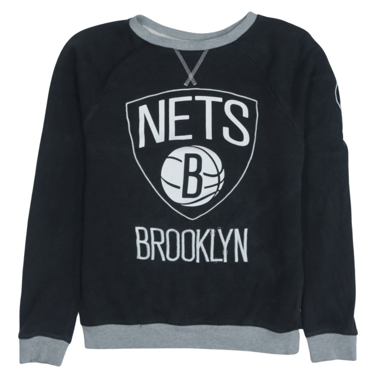 Adidas Womens Brooklyn Nets Black Sweatshirt Size 10 S