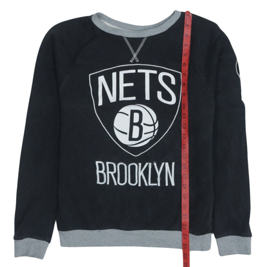 Adidas Womens Brooklyn Nets Black Sweatshirt Size 10 S