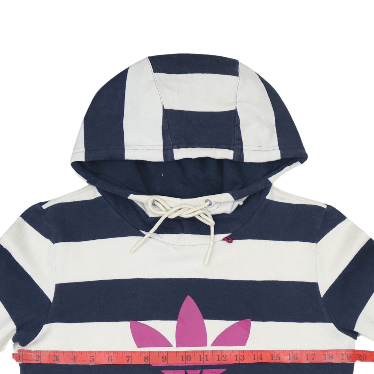 Adidas Womens Navy White Striped Pullover Hoodie Dress Size 10
